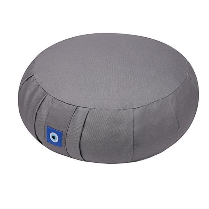 Buckwheat Zafu Meditation Cushion in Light Gray