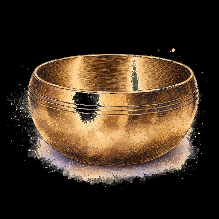 Brass singing bowl product feature view